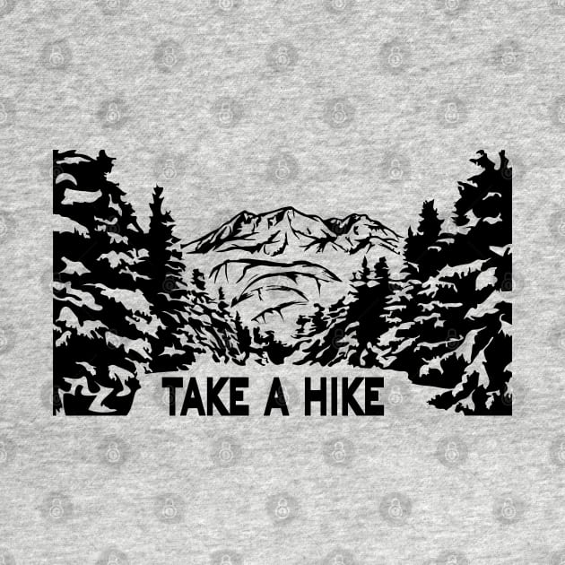 Take a Hike monochrome mountain landscape by Cute-Design